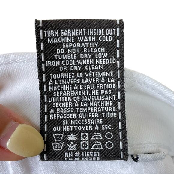 7 for all Mankind The Skinny White Denim Low Rise Classic Basic Slim Jeans - Picture 9 of 9